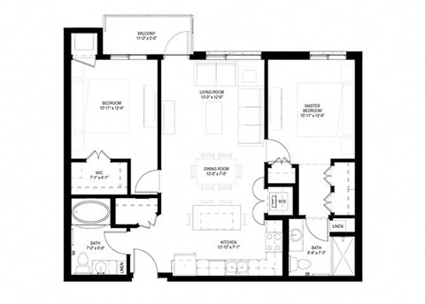 Grand Central Flats_2 Bedroom Floor Plan